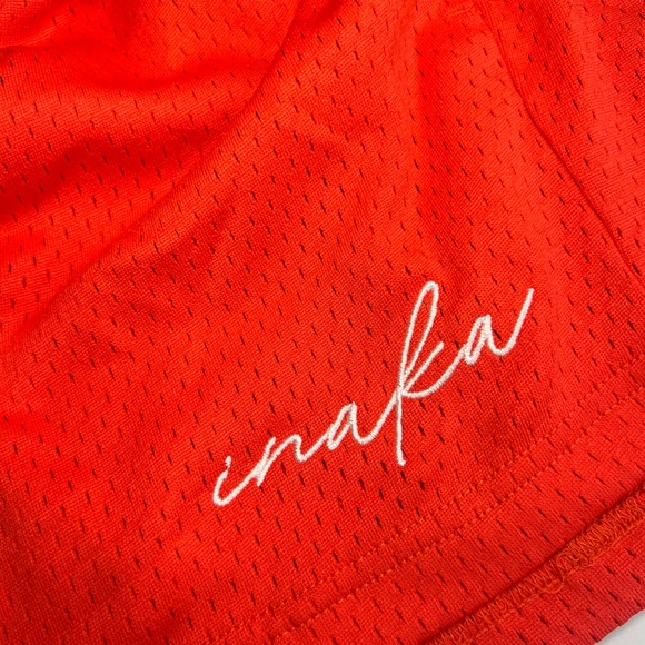 Bright red/orange INAKA mesh shorts XS - Picture 3 of 4